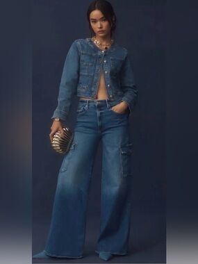 MOTHER The Undercover Cargo Sneak Opposites Attract Denim Jeans Size 30